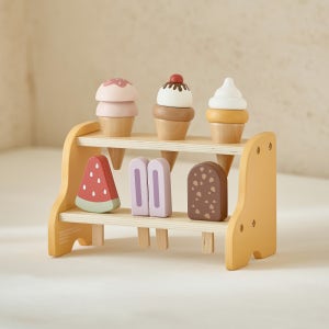 폴라비 원목 아이스크림 장난감 진열대 세트 소품 소꿉놀이