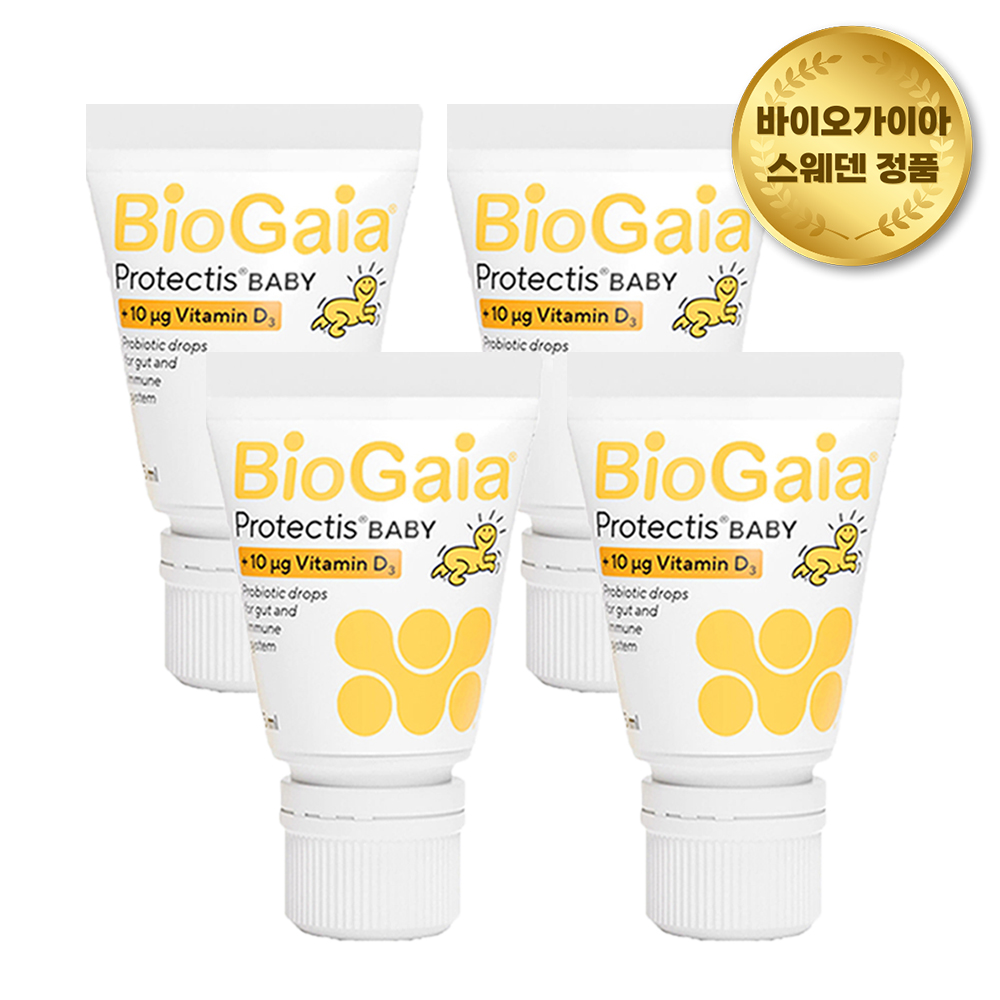 바이오가이아 유산균 비타민D <b>10ML</b> 신생아 아기 유산균 튜브형 이지<b>드롭</b> <b>베이비드롭</b> 4개