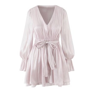 오간자 브이 스트링 미니 원피스-2컬러