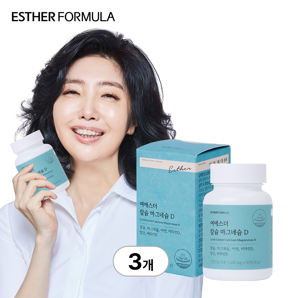 [국민영양] 여에스더 칼슘 마그네슘 D (뼈 건강 필수영양소) 30정, 3개