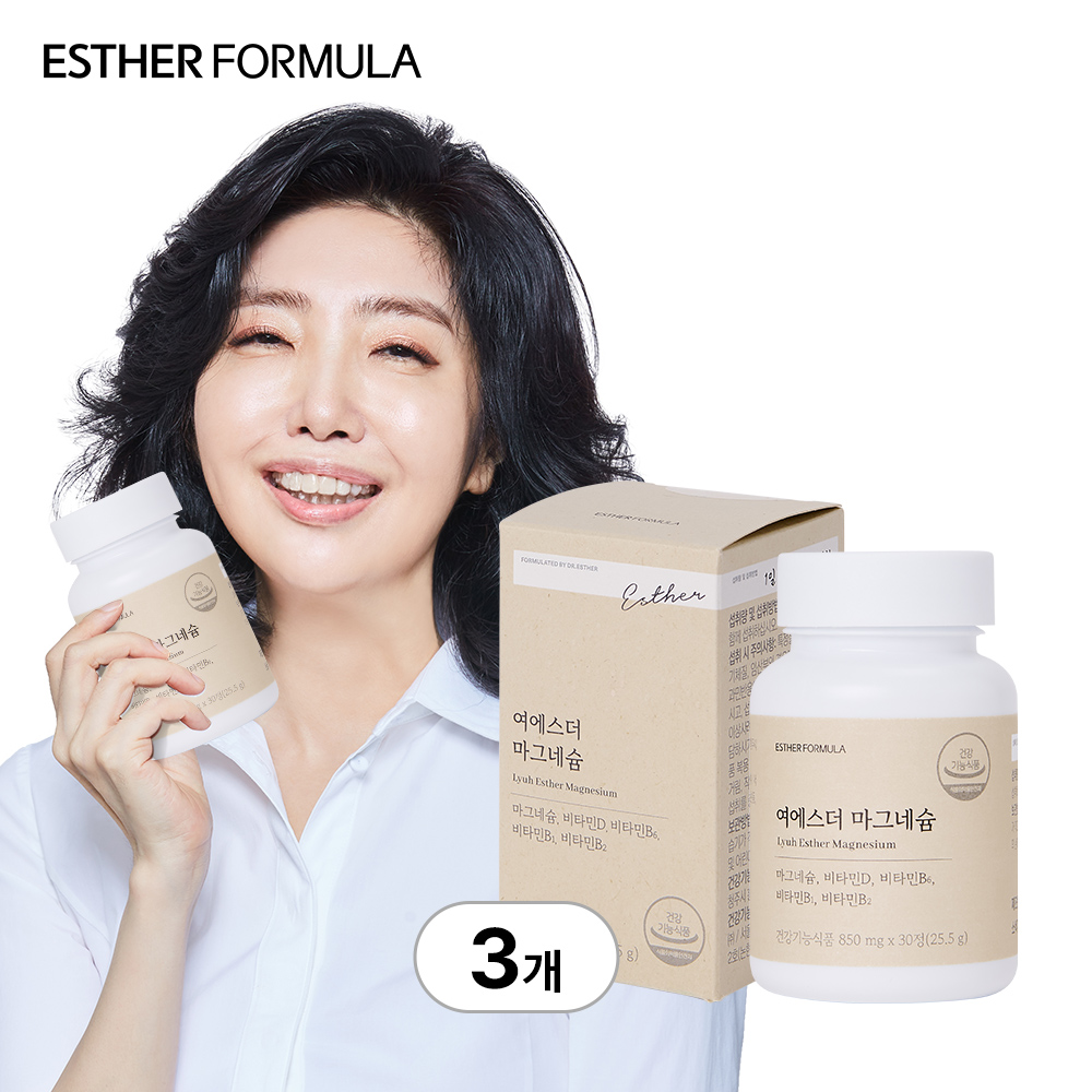 [국민영양] 여에스더 <b>마그네슘</b> (신경근육 <b>마그네슘</b>&amp;에너지활력 비타민B군) 30정, 3개