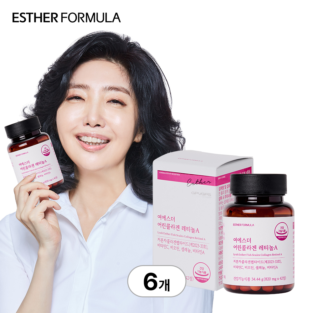 [국민영양] 여에스더 어린콜라겐 레티놀A (국내최다 인체적용시험 보유) 42정, 6개