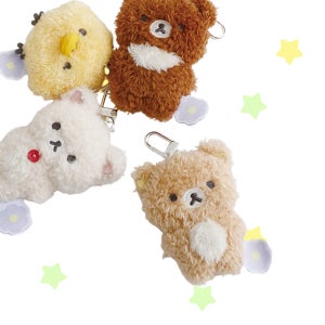 산엑스 리락쿠마 플라워 복슬복슬 털 마스코트 인형 키링 코리락쿠마 가방꾸미기 친구선물 추천