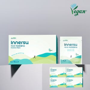이너수 비건 여성 청결 페미닌 티슈 저자극 약산성 Y존케어 휴대용 50개입, 4개