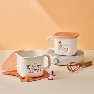 락앤락x피너츠 스누피 멜로우 IH 법랑 사각 캐니스터/냄비 1.5L