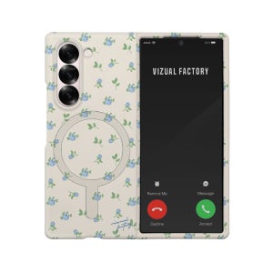 블루로즈가든 베이지 갤럭시 Z폴드7 맥세이프 하드 케이스