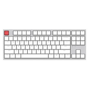 앱코 AK87 로우 프로파일 유무선 저소음 게이밍 기계식 키보드 화이트 그레이, 햇살축
