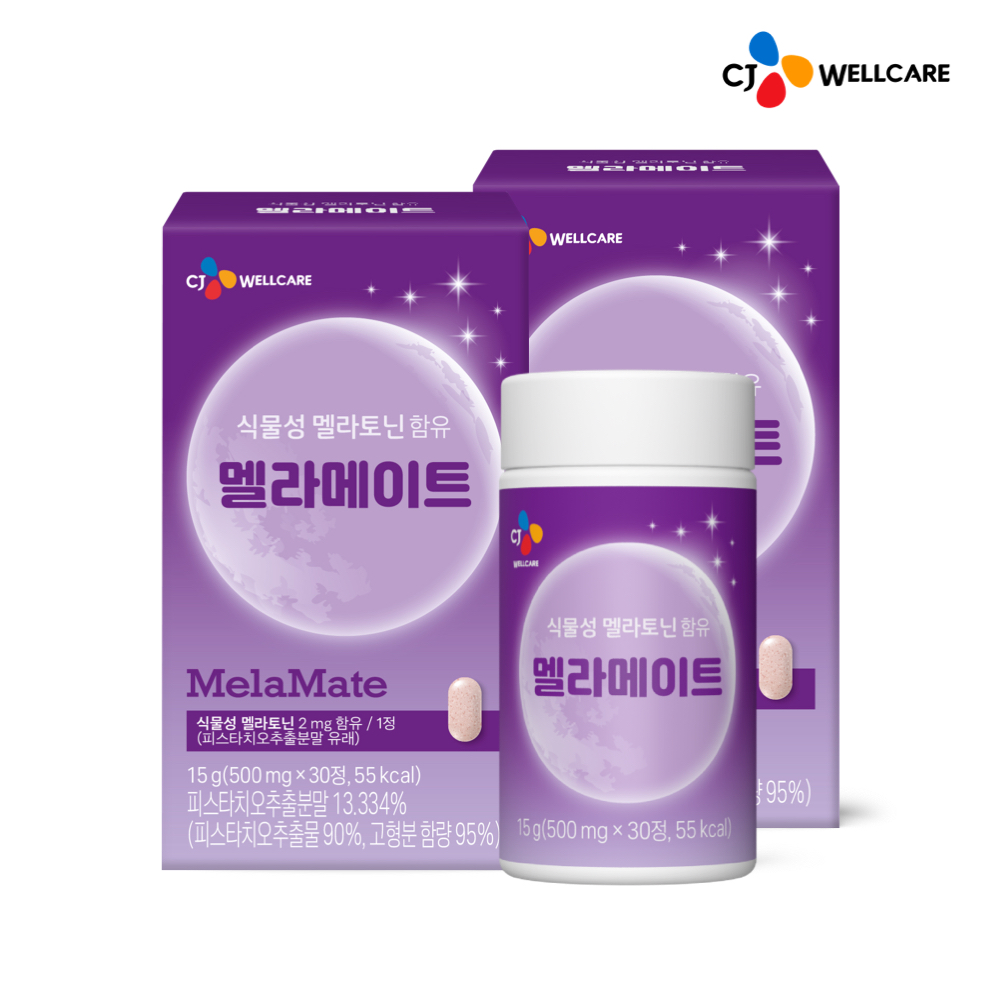 [슈퍼적립] CJ 멜라메이트 식물성 멜라토닌 2mg 식물유래 30정, 2개