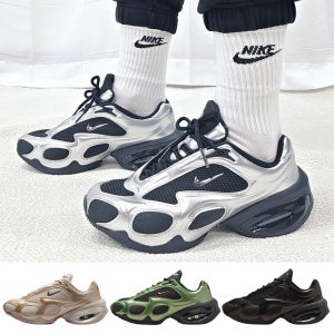 국내매장품 나이키 에어맥스 뮤즈 우먼스 트리플 블랙 메탈릭 실버 데저트 샌드 카키