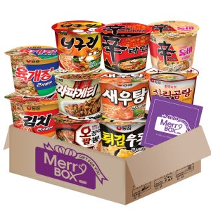 메리박스 큰컵1호 농심10개(신+새우+너구리+육개장+김치+튀김+짜파게티+오징어짬뽕+사리곰탕+신툼바)