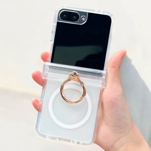 지플립 맥세이프 케이스 링고리 힌지보호 풀커버 가드핏 투명, 갤럭시Z 플립7