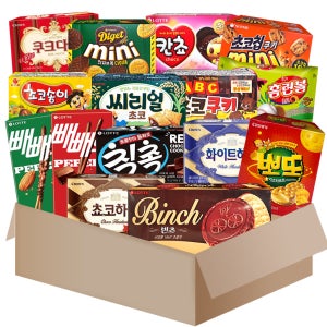 메리박스 과자1호 초코15종(홈런볼+칸쵸+칙촉+빈츠+초코송이+쿠크다스+빼빼로2종+뽀또 외)