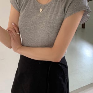 (SALE마지막1장)miel 미엘 엠마 티셔츠 4col 골지 프릴