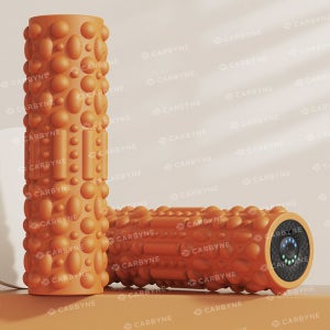 진동폼롤러 전동 돌기 종아리 마사지 요가 EVA 31cm, 오렌지