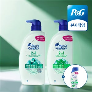 헤드앤숄더 2in1 샴푸 컨디셔너 겸용 800ml 가려운 두피케어 1개 + 쿨멘솔 1개 +미니샴푸