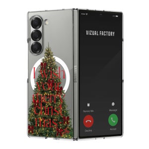 비주얼팩토리 크리스마스트리 갤럭시 Z폴드5 맥세이프 투명하드 케이스