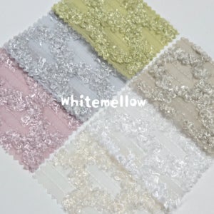 로아르 실키 쉬폰 시스루 스티치 엠보싱 푸들 다이아 자수원단 8칼라