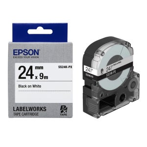 엡손 라벨테이프 SS24K 흰색바탕 검정글씨 24mm