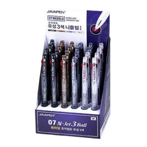 자바펜 N-제트3볼 3색볼펜 유성 멀티펜 0.7mm X 24개세트