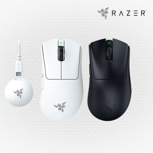 레이저코리아 데스에더 V4 Pro 데브사 무선 게이밍 마우스 8K 동글 화이트