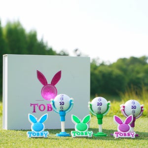 토비 새총 골프티 용품 꽂이 눈금 높이조절 티샷 슬라이스방지 2세트 6EA