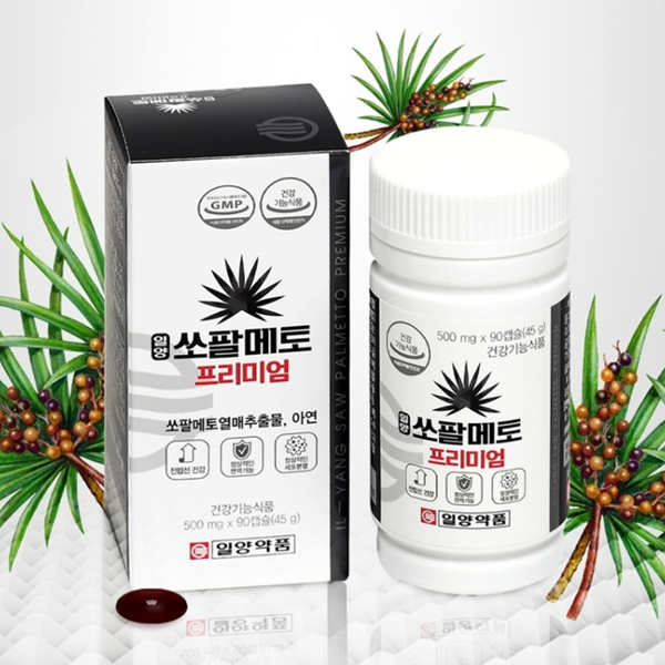 일양약품 쏘팔메토 아연 프리미엄 500mg 90캡슐 <b>전립선비대증</b> 개선