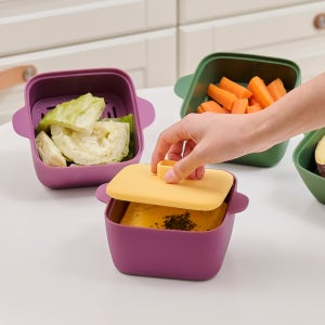 르메이드 실리콘 전자레인지 찜기 계란찜 라면 용기 1200ml 고구마