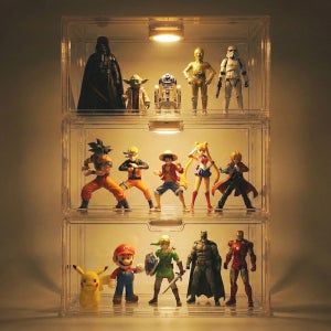 피규어 장식장 60X30X35cm 초대형 진열장 레고 건담 대형 케이스 3단 조명