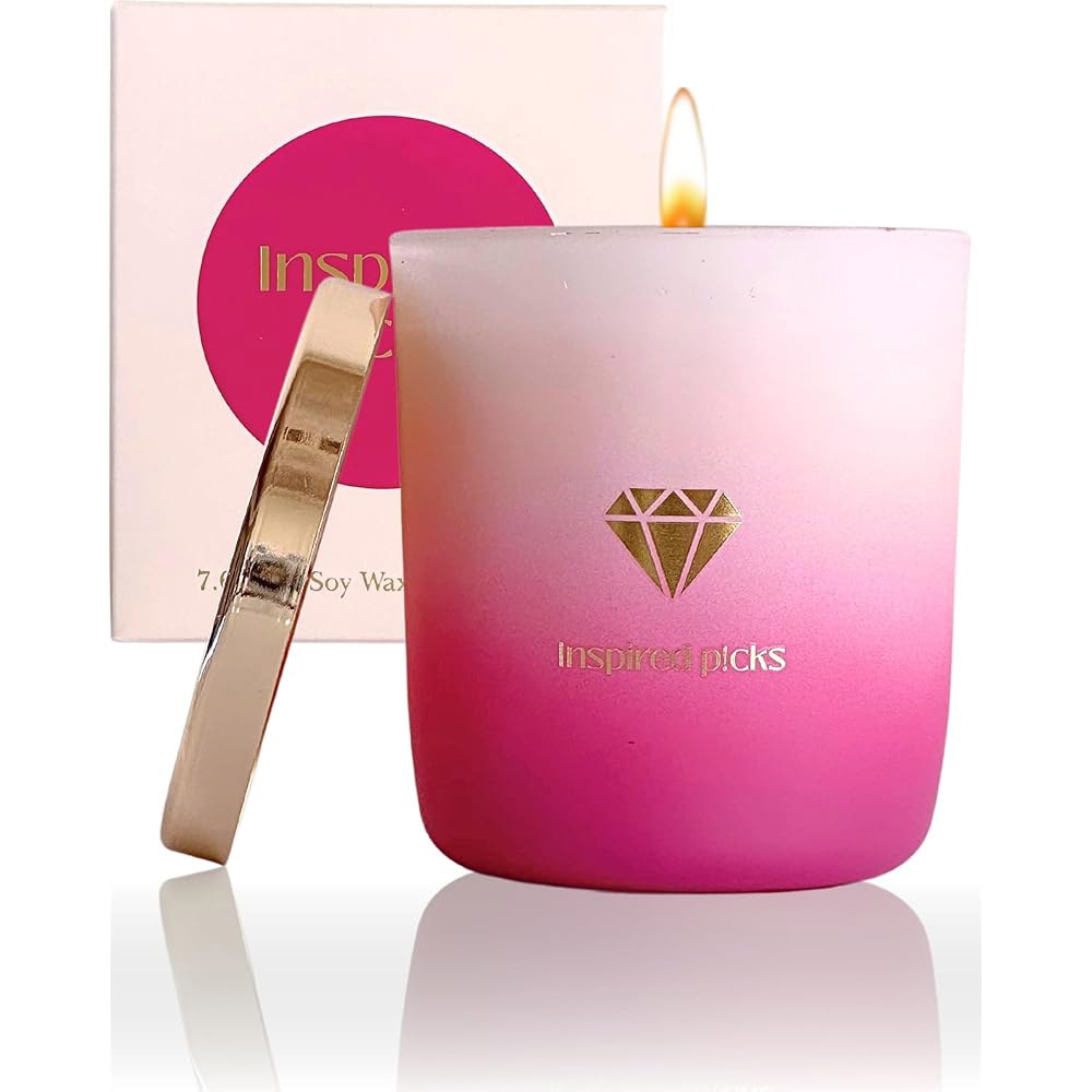 영감을 받은 퍼플 캔들 골드 다이아몬드 심볼 럭셔리 캔들과 함께한 라즈베리 화이트 머스크 데이트의 향기 어버이날 스트레스 해소 아로마테라피 Green