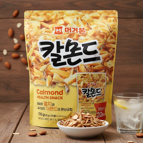 머거본 칼몬드 35g 20봉 멸치 아몬드 마른 안주 간식 700g 코스트코 대용량