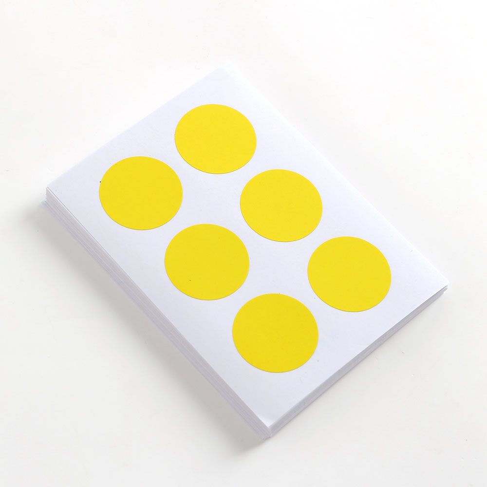 30mm 컬러 원형 스티커 60매세트(옐로우) 다꾸 스꾸