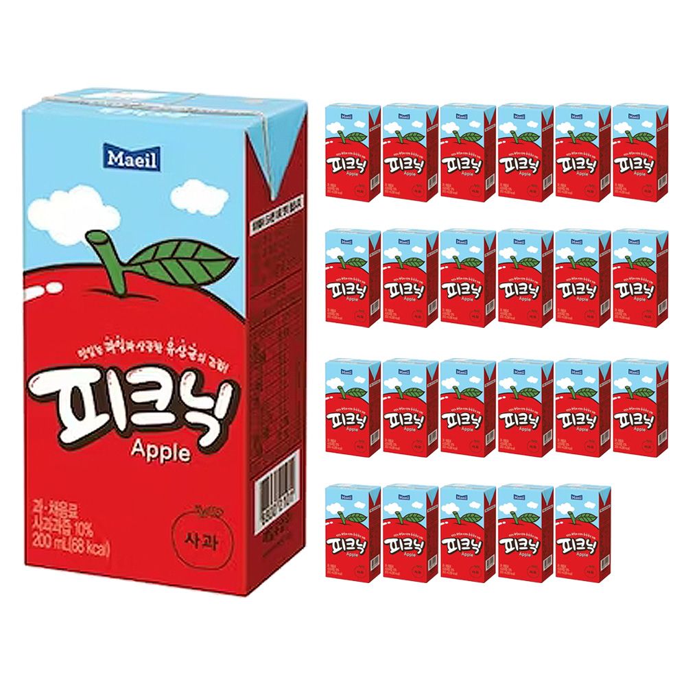 해들추쳔샵 피크닉 사과 200mlx24팩 과수원 청포도 주스