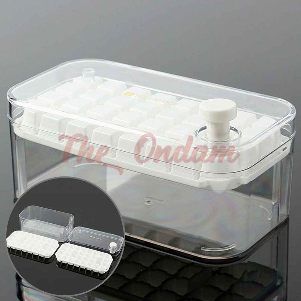 더 온담 64구 원터치 얼음틀 화이트 언더락 실리콘틀 밀페 얼음트레이 왕얼음틀