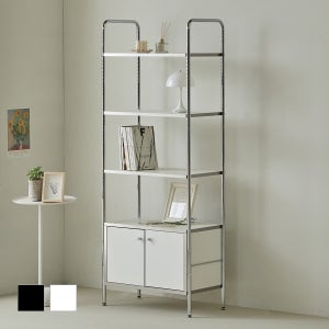 홈앤힐 무드랙 미드센츄리 철제선반 4단 선반 모듈수납장