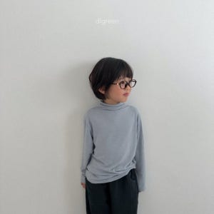 디그린 25가을 찹쌀 목 폴라티 티셔츠 유아 아동 S-2XL (소라,아이보리,네이비,카키)