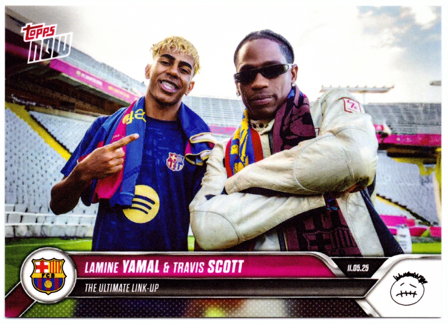 2025 Topps NOW FC Barcelona - Lamine Yamal & Travis Scott Card No.001 탑스나우 야말 트래비스 스캇