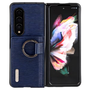 하이클래스 가죽 지갑 플립 케이스 천연 소가죽 네이비, 갤럭시Z 폴드4