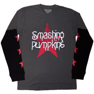[M,L,XL 국내배송] 공식 THE SMASHING PUMPKINS 스매싱 펌킨스 Star Logo 레이어드 긴팔 면티셔츠