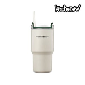 키치뉴 에스테반호프 대용량 차량용 빨대 보온 보냉 루헨 텀블러 591ml, 크림