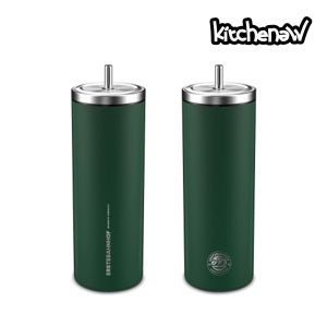 키치뉴 에스테반호프 스텐304 빨대 보온 보냉 루헨 슬릭 텀블러 600ml, 그린