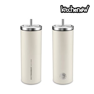 키치뉴 에스테반호프 스텐304 빨대 보온 보냉 루헨 슬릭 텀블러 600ml, 크림
