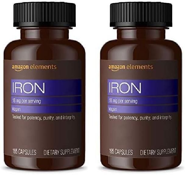 아마존엘리먼츠 아이언 철분 <b>Iron 18mg</b> 195캡슐 2개