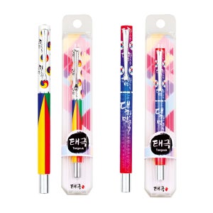 자바펜 태극 전통 수성볼펜 X 12개 (투명케이스포장) (한국굿즈/기념품)