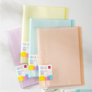 0[꿈드림22] 델리 PP커버 발리 투명 파스텔 클리어파일 30매 A4 4color EB033 4.5