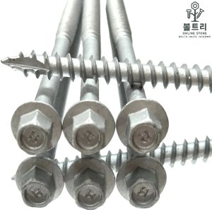 14(6.4mm)X280mm 목재용 스크류볼트 육각 외날 우드 피스 50개