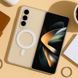 리브라 맥세이프 방수 슬림 우하뉴 케이스 투명, 갤럭시Z 폴드4