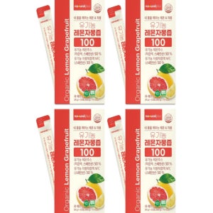 내츄럴플러스 유기농 레몬 자몽 즙 주스 100 NFC 착즙 건강음료 20g 15포 4박스