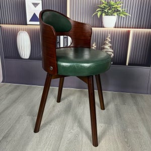 다이닝체어 회전형 우드 거실 발코니용 복고풍 고급 클래식 의자 레드우드 다크그린 가죽