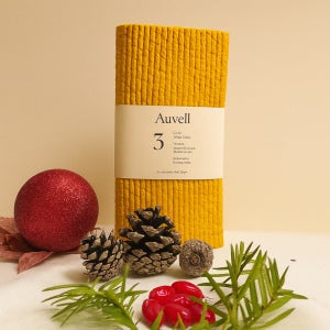 Auvell 아우벨 스웨덴 생산 친환경 셀룰로오스 빨아쓰는 행주, 3개, 15.5cm x 17cm, 오커옐로우