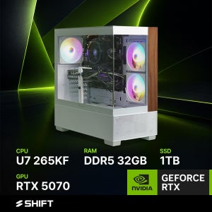주연테크 시프트 인텔 코어 울트라7 265KF RTX 5070 DDR5 32G NVMe 1T 게이밍 컴퓨터 D6265KF57 화이트